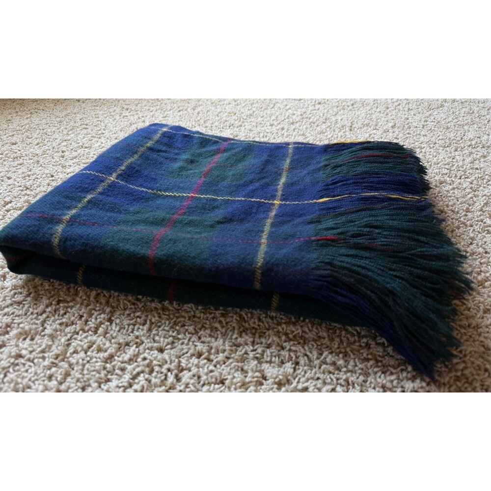 MacKenzie-Childs Red Blue Chevron Throw Blanket 50" x 60" Fringe